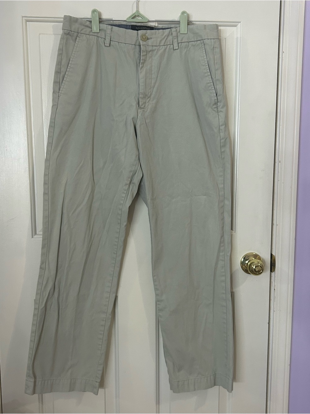 Banana Republic Relaxed Fit Dawson Chino Pants Mens 34x32 Beige Khaki Flat Front